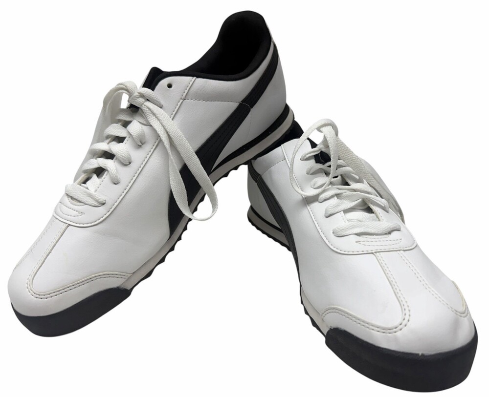 PUMA Roma Men’s Size 12 White Black Gold Sneakers 353572-04 Retro Shoes